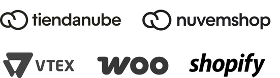 Plataformas soportadas: Tiendanube, Nuvemshop, VTEX, WooCommerce y Shopify